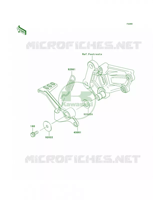 Brake PedalTorque Link Kawasaki MOTOS 250 2012 Ninja 250R  EX250JCF