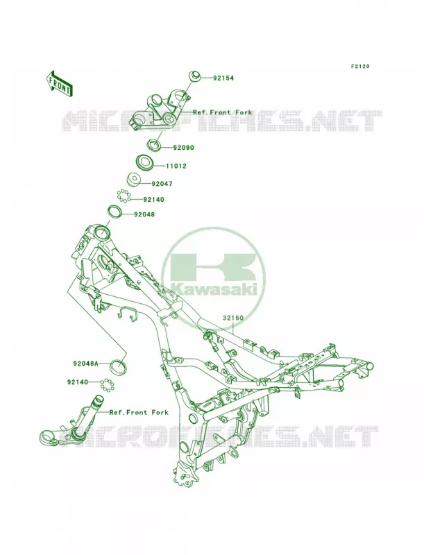 Frame Kawasaki MOTOS 250 2012 Ninja 250R  EX250JCF