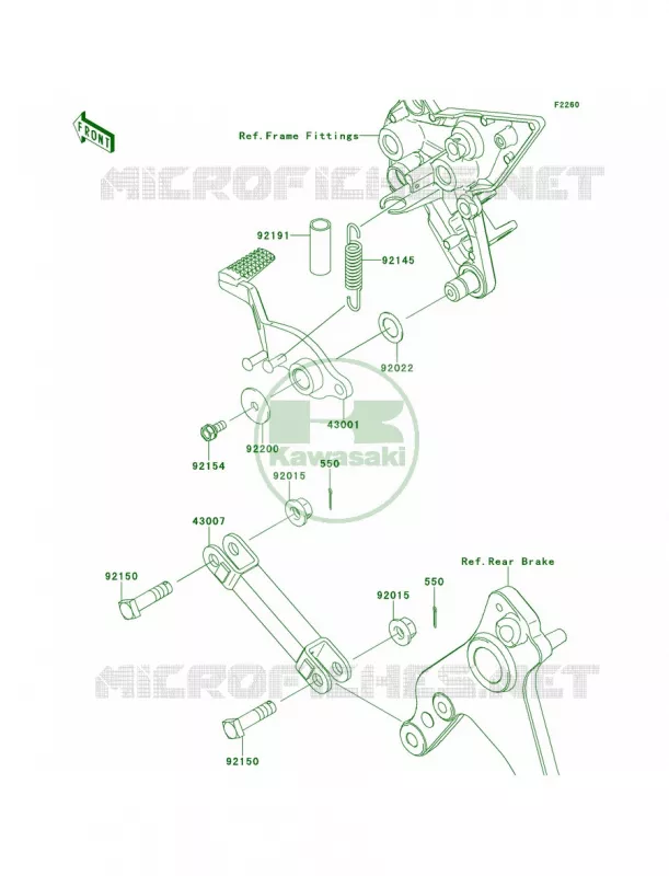 Brake PedalTorque Link Kawasaki MOTOS 1000 2012 Ninja 1000 ABS  ZX1000HCF