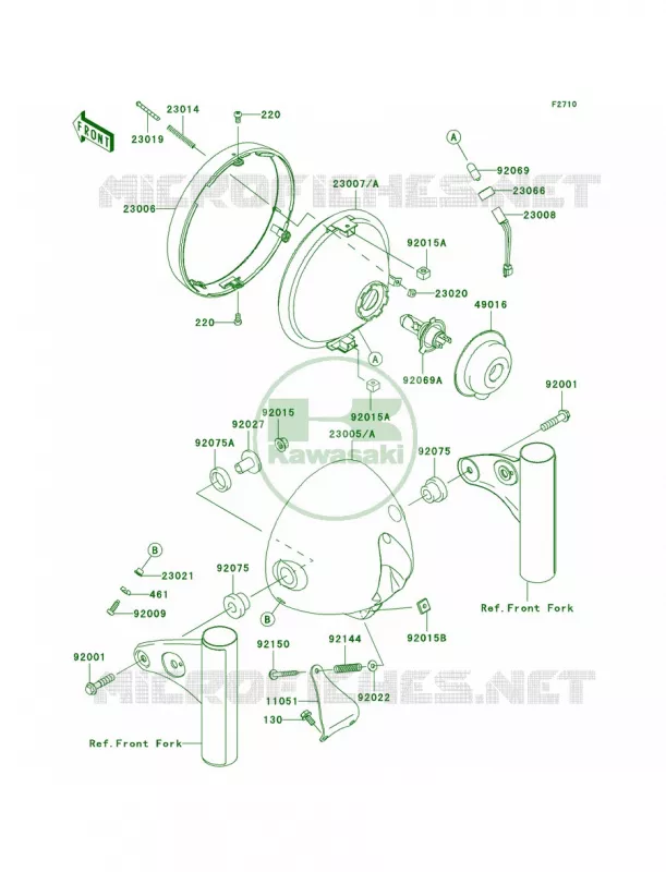 Headlights Kawasaki MOTOS 800 2012 W800   EJ800ACFA