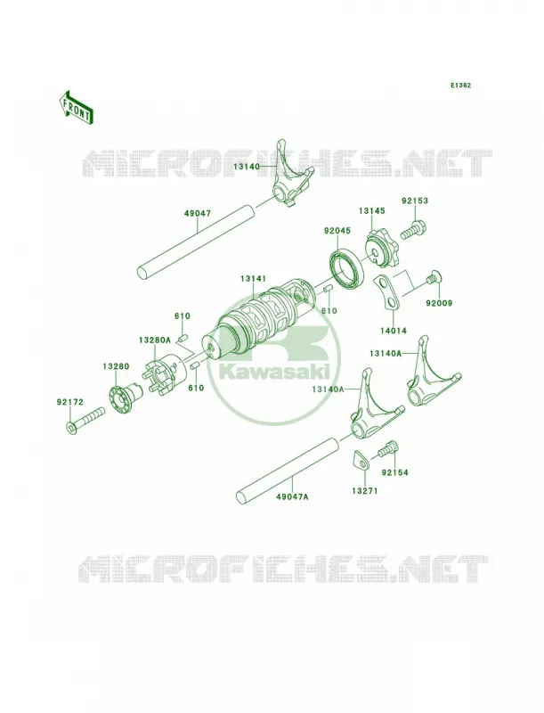 Gear Change DrumShift Forks Kawasaki MOTOS 650 2012 ER-6n   ER650ECF