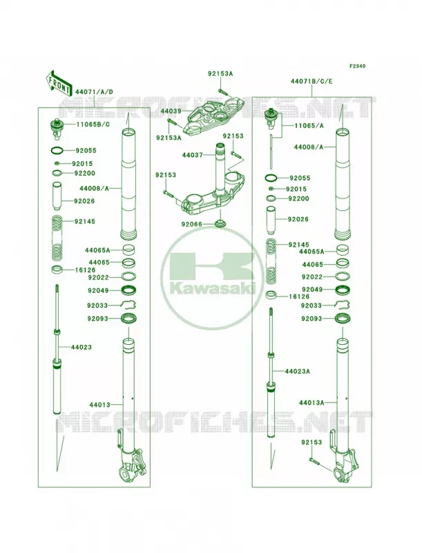 Front Fork Kawasaki MOTOS 100 2012 Versys 1000   KLZ1000ACF