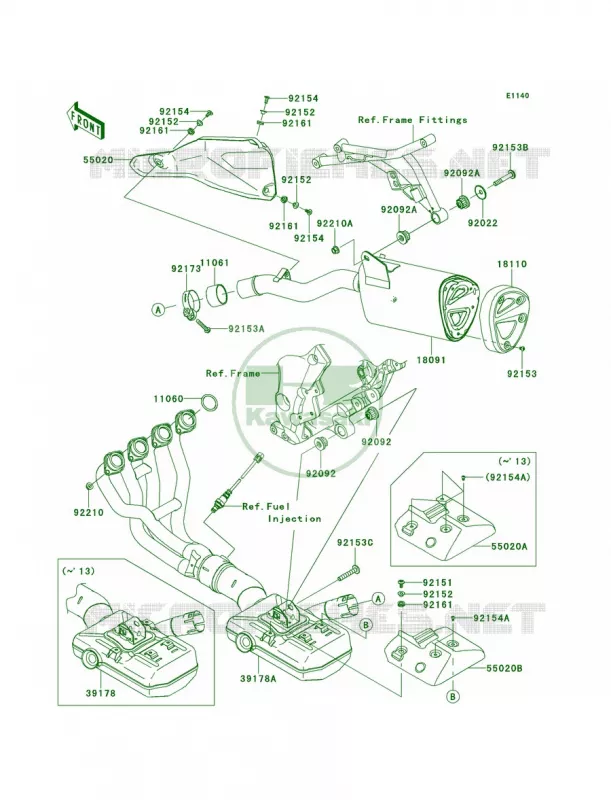 Mufflers Kawasaki MOTOS 100 2012 Versys 1000   KLZ1000ACF