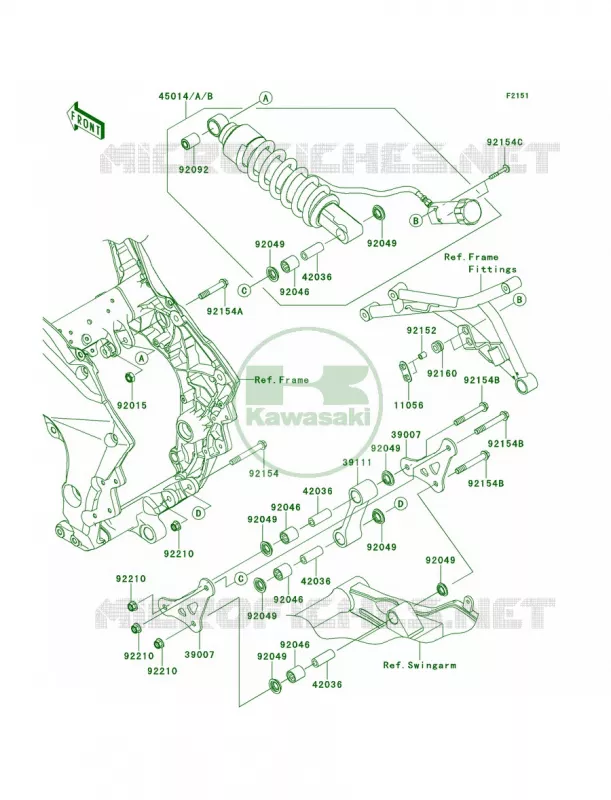 SuspensionShock Absorber Kawasaki MOTOS 100 2012 Versys 1000   KLZ1000ACF