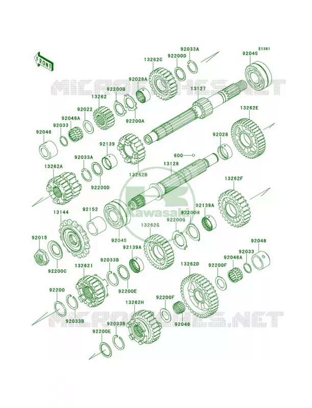 Transmission Kawasaki MOTOS 100 2012 Versys 1000   KLZ1000ACF