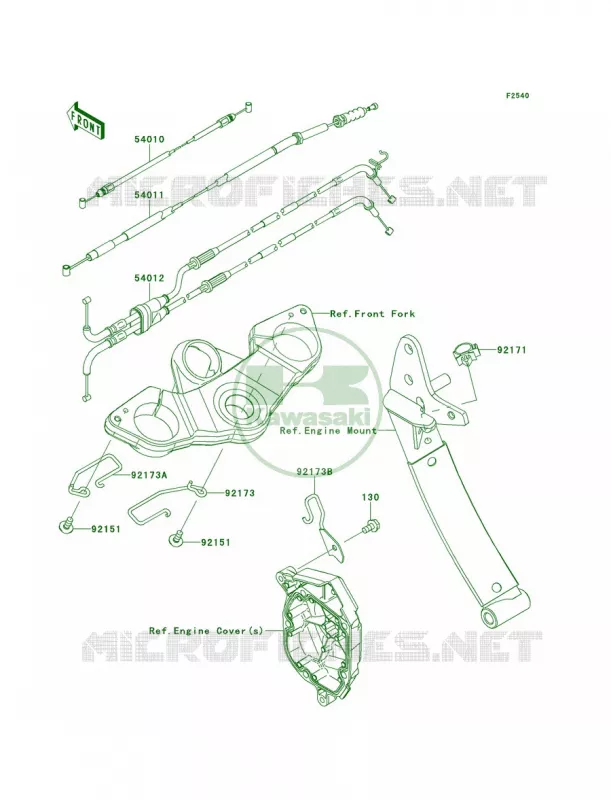 Cables Kawasaki MOTOS 1000 2011 Ninja 1000  ZX1000GBF