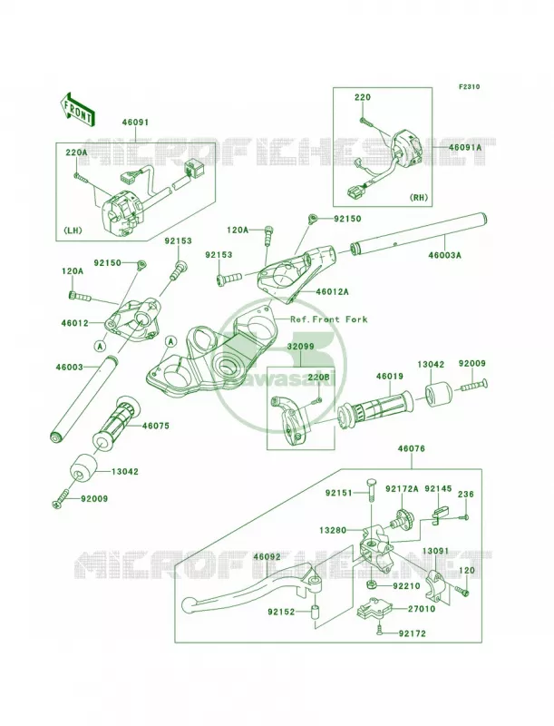 Handlebar Kawasaki MOTOS 1000 2011 Ninja 1000  ZX1000GBF