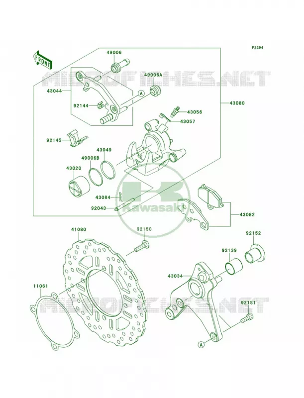 Rear Brake Kawasaki MOTOS 1000 2011 Ninja 1000  ZX1000GBF