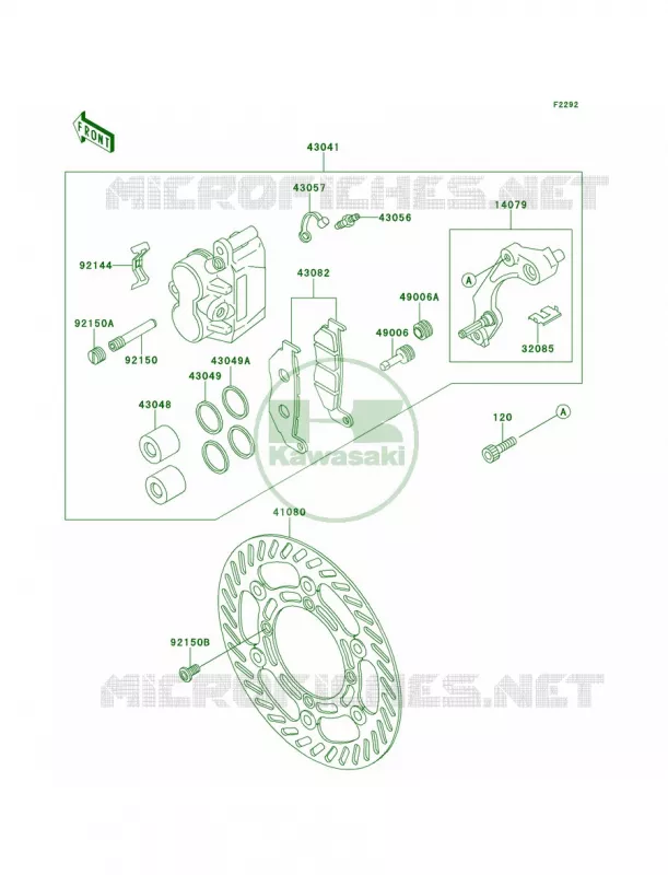 Front Brake Kawasaki MOTOS 220 1999 KDX220R  KDX220-A6