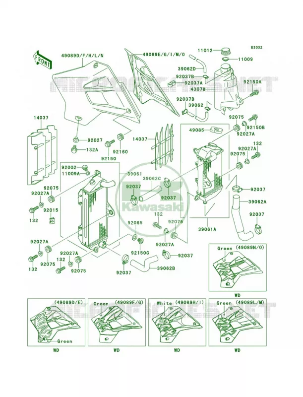 Radiator Kawasaki MOTOS 220 1999 KDX220R  KDX220-A6