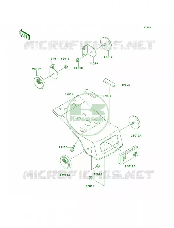 Reflectors Kawasaki MOTOS 220 1999 KDX220R  KDX220-A6