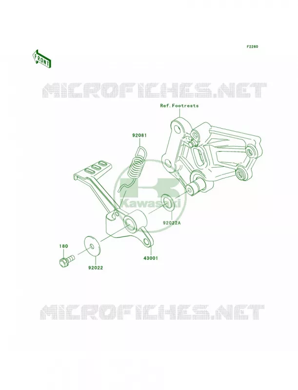 Brake PedalTorque Link Kawasaki MOTOS 250 2011 Ninja 250R  EX250JBF