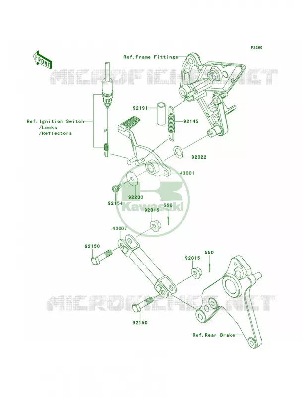 Brake PedalTorque Link Kawasaki MOTOS 1000 2011 Z1000  ZR1000DBF