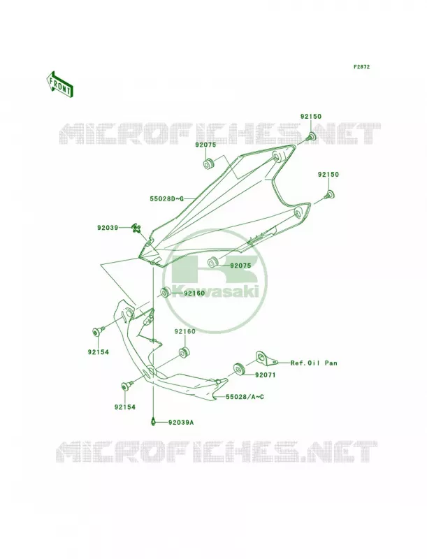 Cowling Lowers Kawasaki MOTOS 1000 2011 Z1000  ZR1000DBF