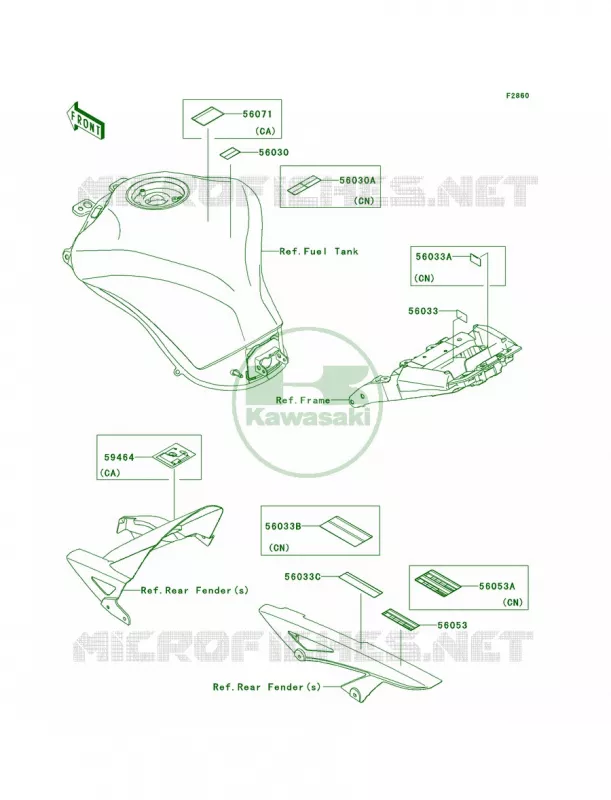 Labels Kawasaki MOTOS 1000 2011 Z1000  ZR1000DBF