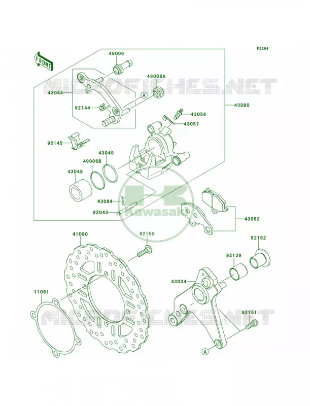 Rear Brake Kawasaki MOTOS 1000 2011 Z1000  ZR1000DBF