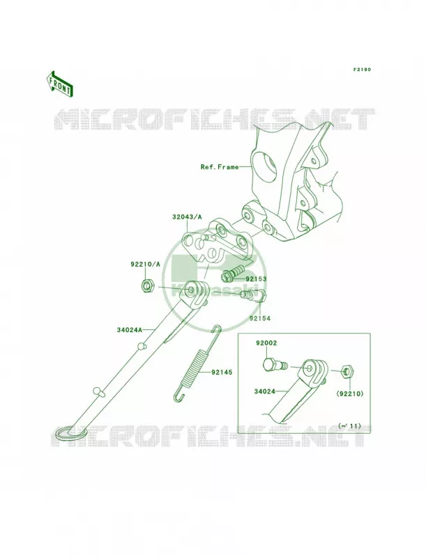 Stands Kawasaki MOTOS 1000 2011 Z1000  ZR1000DBF