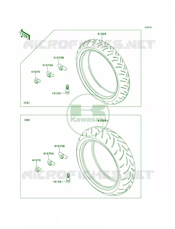 Tires Kawasaki MOTOS 1000 2011 Z1000  ZR1000DBF