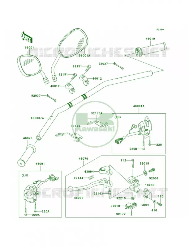 Handlebar Kawasaki MOTOS 800 2011 W800  EJ800ABF