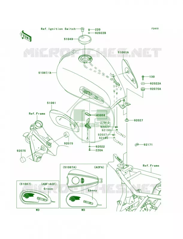 Fuel Tank Kawasaki MOTOS 800 2011 W800   EJ800ABS