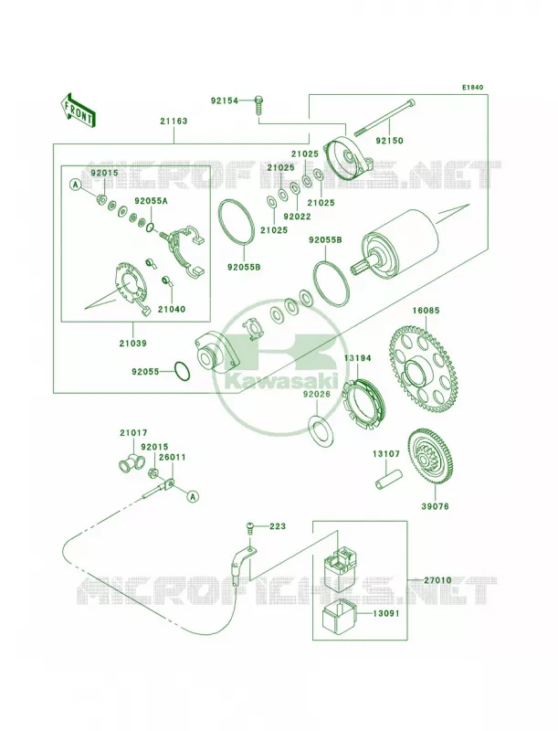 Starter Motor Kawasaki MOTOS 800 2011 W800   EJ800ABS