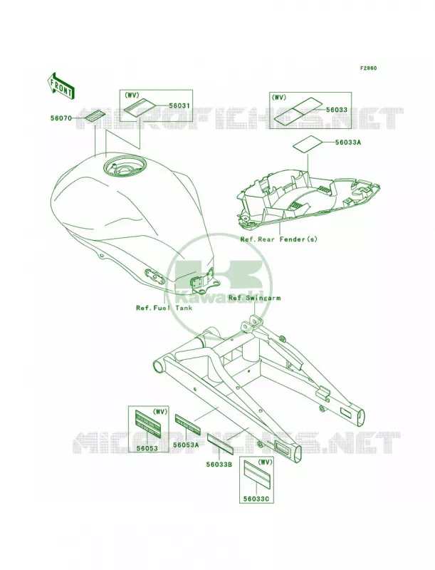 Labels Kawasaki MOTOS 650 2010 ER-6n   ER650CAF