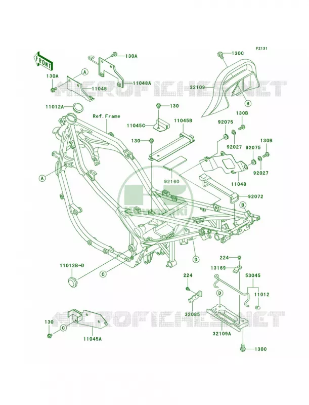 Frame Fittings Kawasaki MOTOS 500 2009 Ninja 500R  EX500D9F