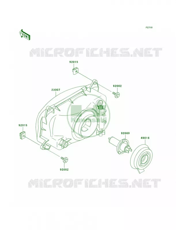 Headlights Kawasaki MOTOS 500 2009 Ninja 500R  EX500D9F