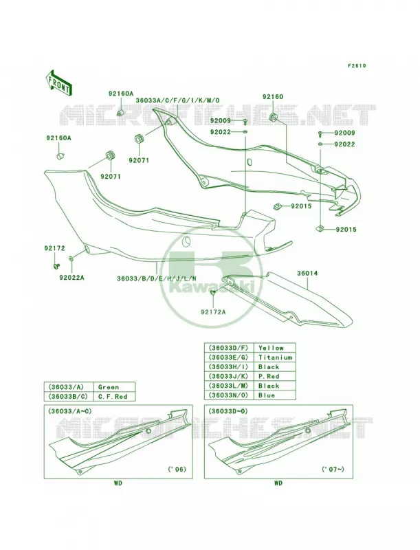Side CoversChain Cover Kawasaki MOTOS 500 2009 Ninja 500R  EX500D9F