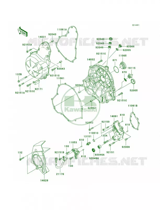 Engine Covers Kawasaki MOTOS 650 2009 ER-6n   ER650C9F