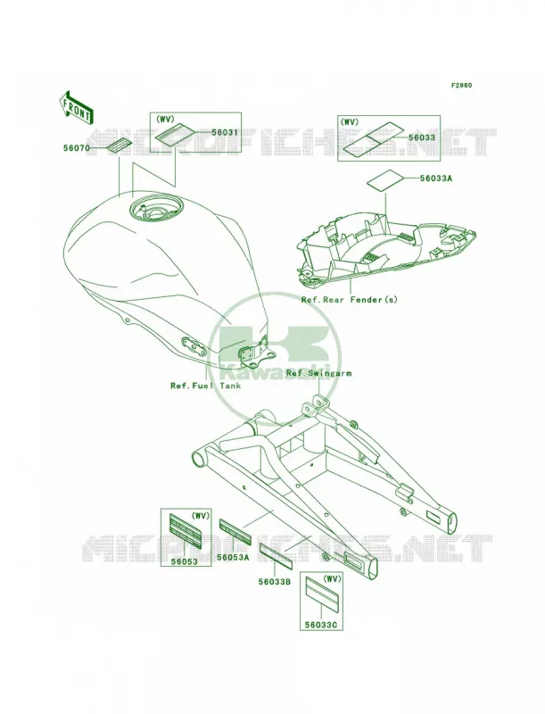 Labels Kawasaki MOTOS 650 2009 ER-6n   ER650C9F
