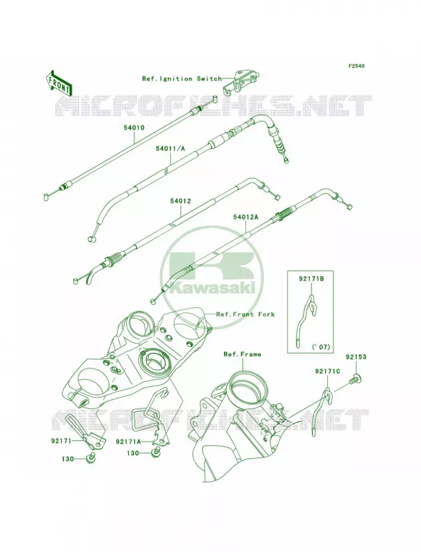 Cables Kawasaki MOTOS 650 2009 Versys   KLE650A9F