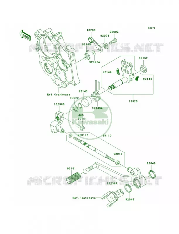 Gear Change Mechanism Kawasaki MOTOS 650 2009 Versys   KLE650A9F