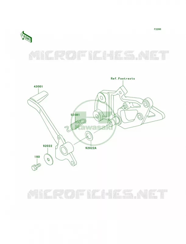 Brake PedalTorque Link Kawasaki MOTOS 500 2008 Ninja 500R  EX500D8F