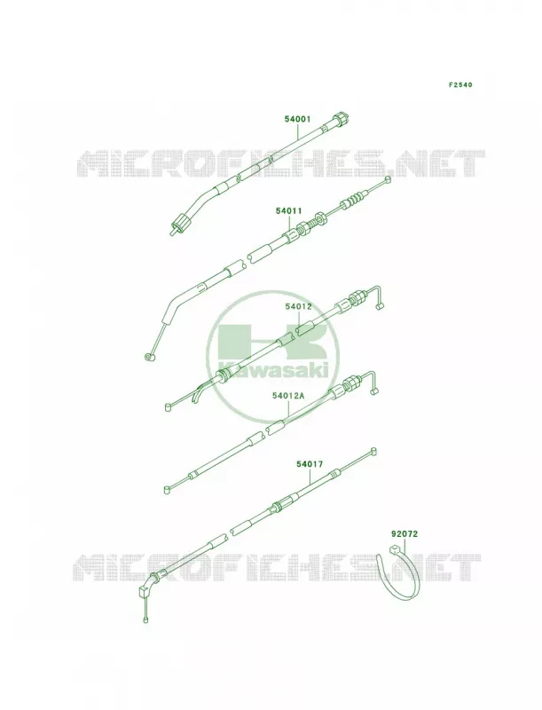 Cables Kawasaki MOTOS 500 2008 Ninja 500R  EX500D8F