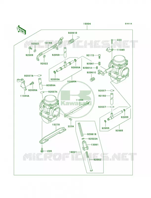 CarburetorD8FD9F Kawasaki MOTOS 500 2008 Ninja 500R  EX500D8F