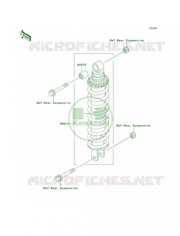 Shock Absorbers Kawasaki MOTOS 500 2008 Ninja 500R  EX500D8F