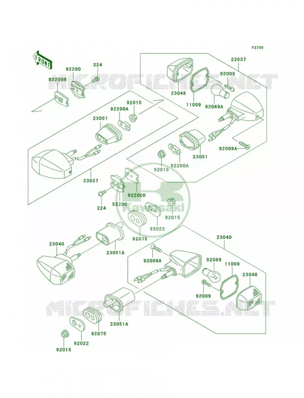 Turn Signals Kawasaki MOTOS 500 2008 Ninja 500R  EX500D8F