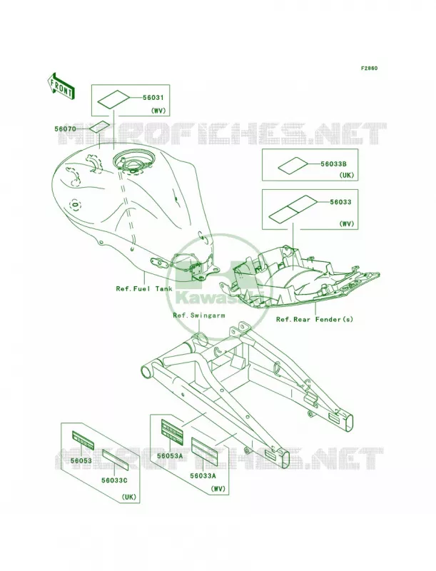 Labels Kawasaki MOTOS 650 2008 ER-6n   ER650A8F