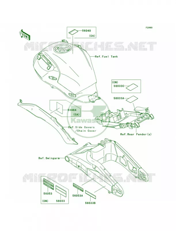 Labels Kawasaki MOTOS 650 2008 Versys   KLE650A8F