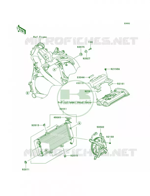 RadiatorA7FA8F Kawasaki MOTOS 650 2008 Versys   KLE650A8F