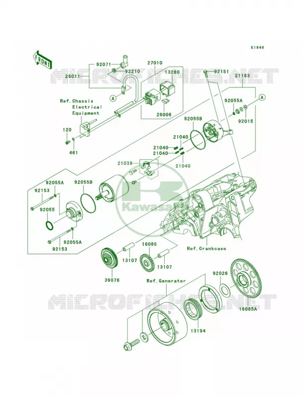 Starter Motor Kawasaki MOTOS 650 2008 Versys   KLE650A8F