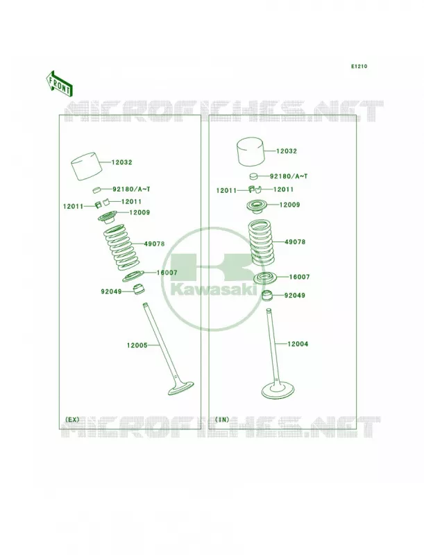 Valves Kawasaki MOTOS 650 2008 Versys   KLE650A8F
