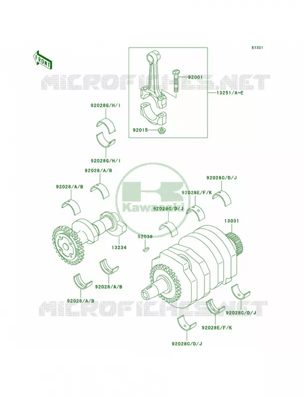 Crankshaft Kawasaki MOTOS 250 2007 Ninja 250R  EX250F7F