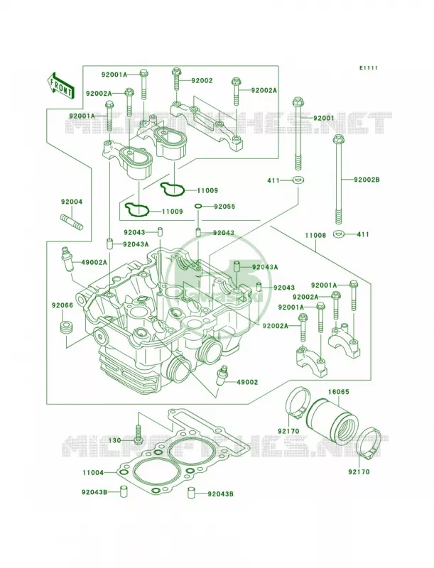 Cylinder Head Kawasaki MOTOS 250 2007 Ninja 250R  EX250F7F