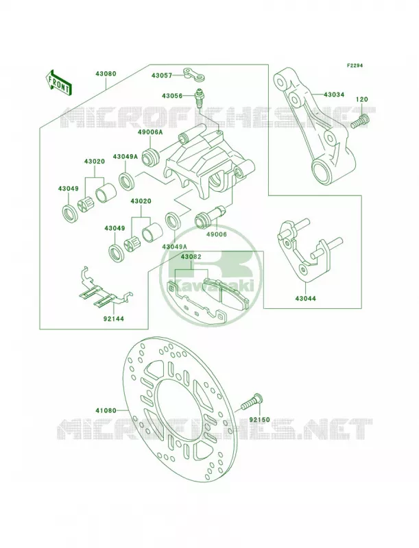 Rear Brake Kawasaki MOTOS 250 2007 Ninja 250R  EX250F7F