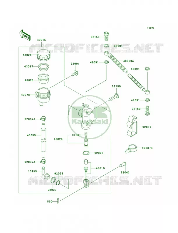 Rear Master Cylinder Kawasaki MOTOS 250 2007 Ninja 250R  EX250F7F