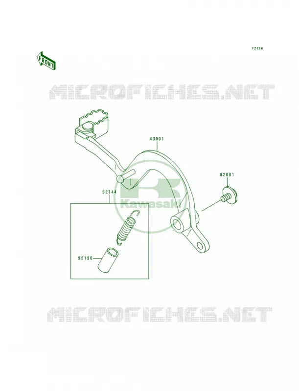 Brake Pedal Kawasaki MOTOS 200 1998 KDX200  KDX200-H4