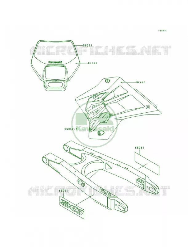 DecalsKDX200-H4 Kawasaki MOTOS 200 1998 KDX200  KDX200-H4