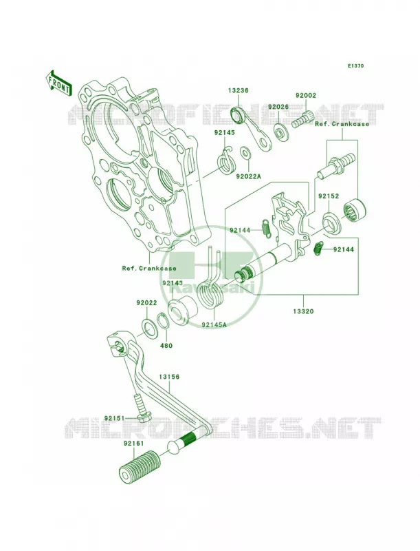 Gear Change Mechanism Kawasaki MOTOS 650 2007 Ninja 650R  EX650A7F